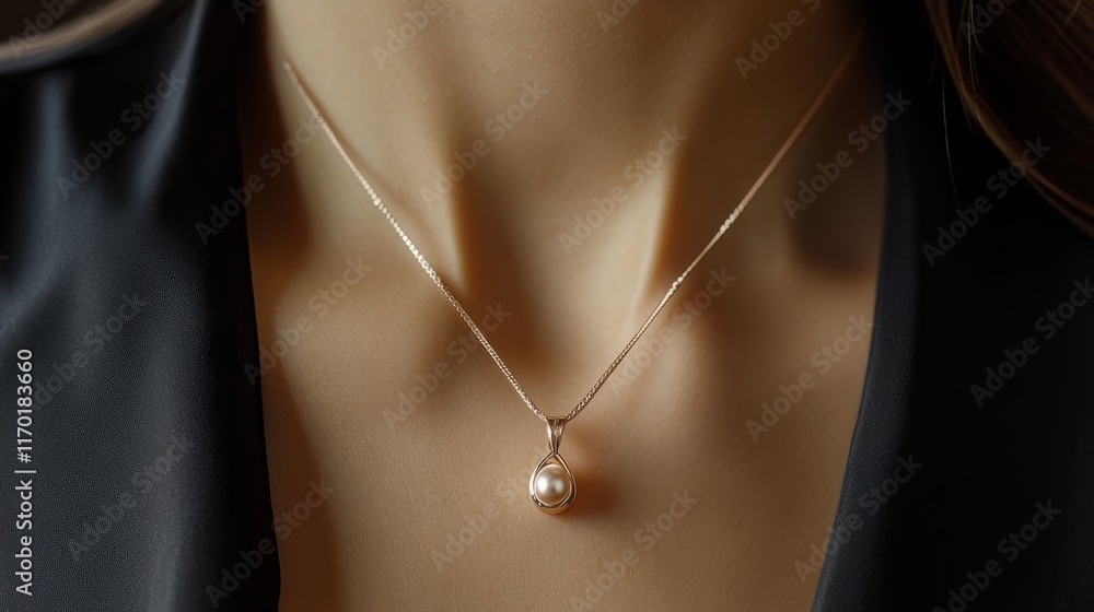 Detal of woman wearing a luxury pendant Detal of woman wearing a luxury pendant