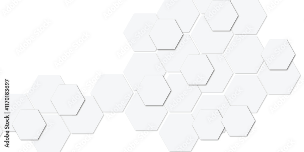 Geometric technology white hexagon background. Abstract vector illustration Science technology and medical concept hexagon on transparent background. Geometric technology white hexagon background. Abstract vector illustration Science technology and medical concept hexagon on transparent background.