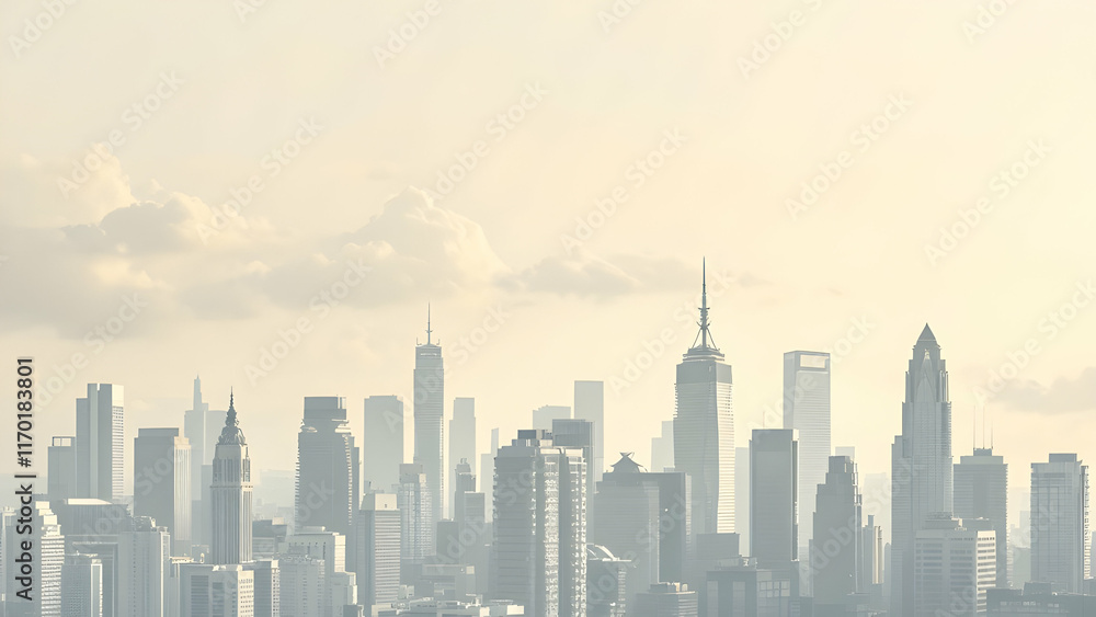 Fototapeta premium city in the fog