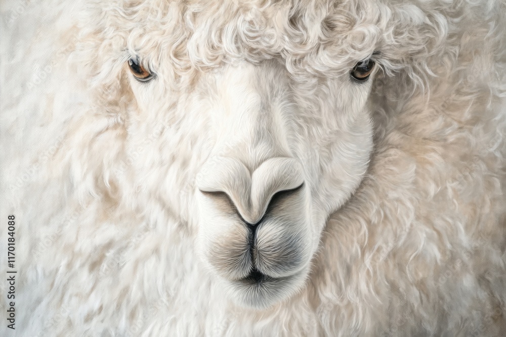 Portrait of an alpaca with detailed fur texture, neutral background, sharp focus, studio lighting Portrait of an alpaca with detailed fur texture, neutral background, sharp focus, studio lighting