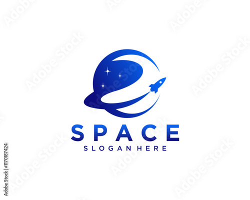 Space and rocket logo