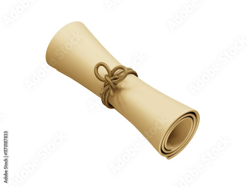 Diploma scroll Graduate icon 3d render. Paper scroll icon 3d render illustration