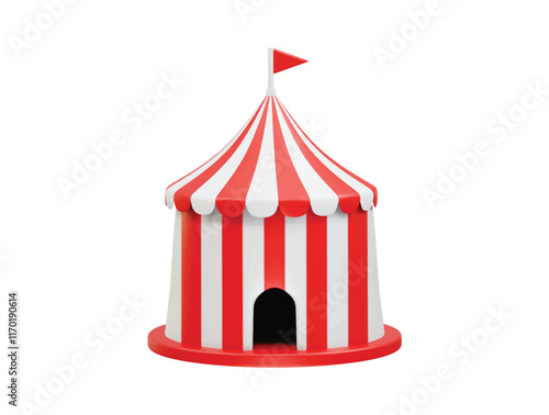 circus tent vector icon 3d rendering illustration