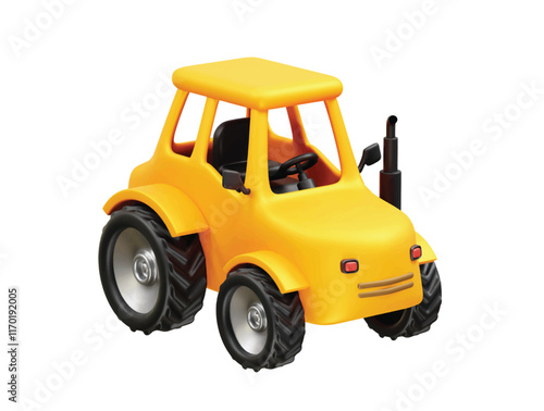Farm tractor agriculture  3d icon illustration vector