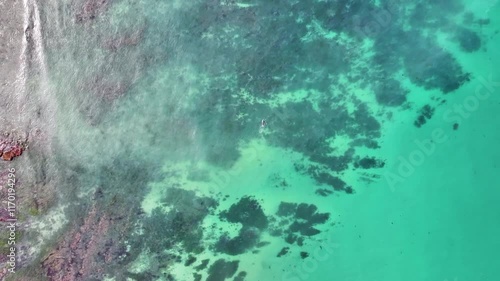 Wallpaper Mural aerial view of a reef in shallow water Torontodigital.ca
