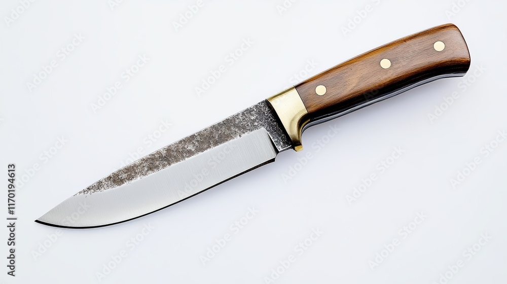 Knife isolated on white background top view flat lay Knife isolated on white background top view flat lay