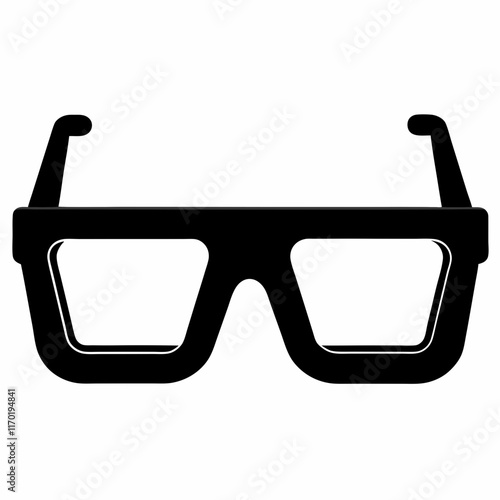 AR Glasses Display Silhouette Vector Art