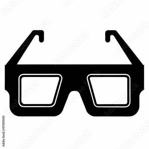 AR Glasses Display Silhouette Vector Art
