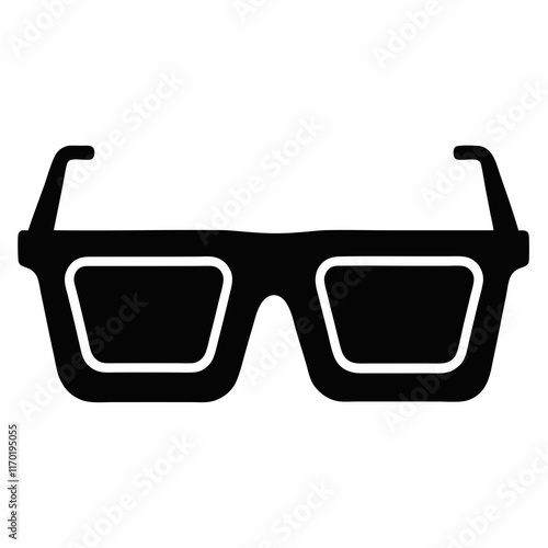 AR Glasses Display Silhouette Vector Art