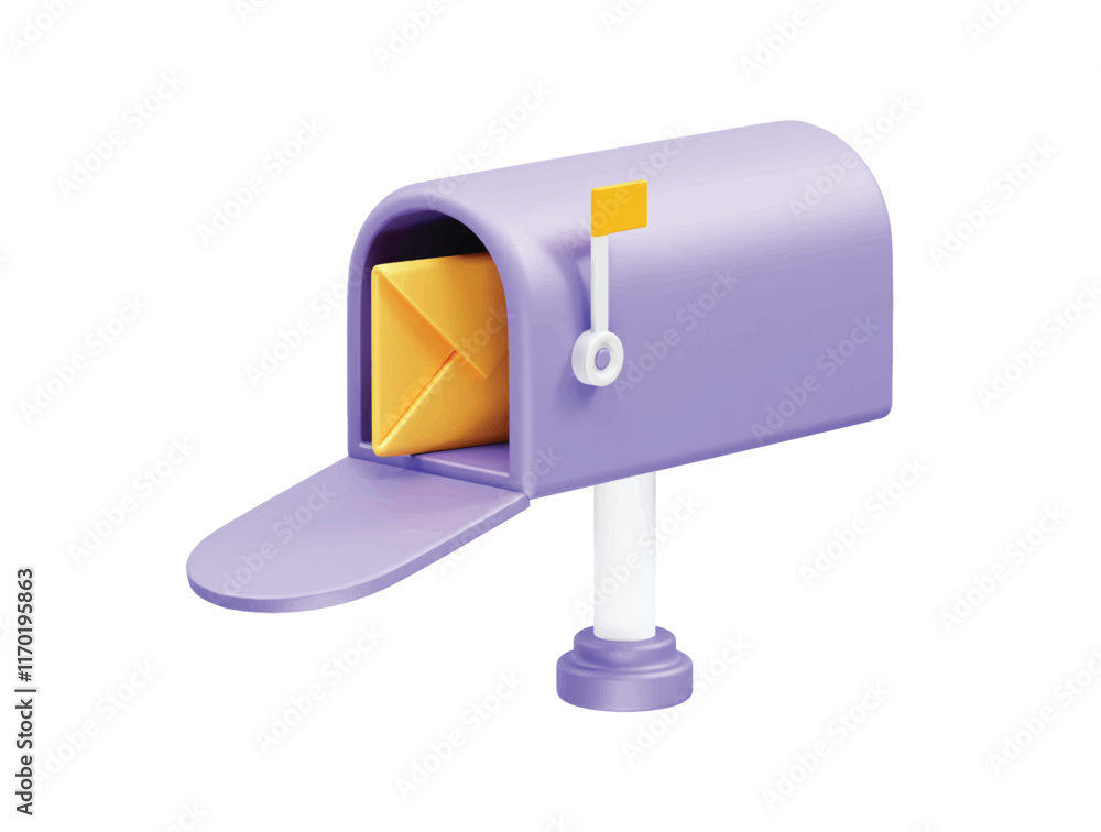 mailbox and envelope icon 3d render illustration mailbox and envelope icon 3d render illustration