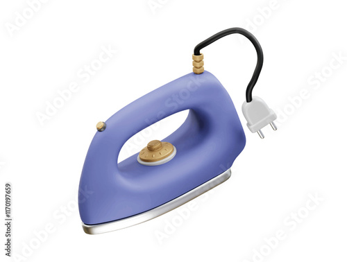 The electric iron 3d rendering illustration