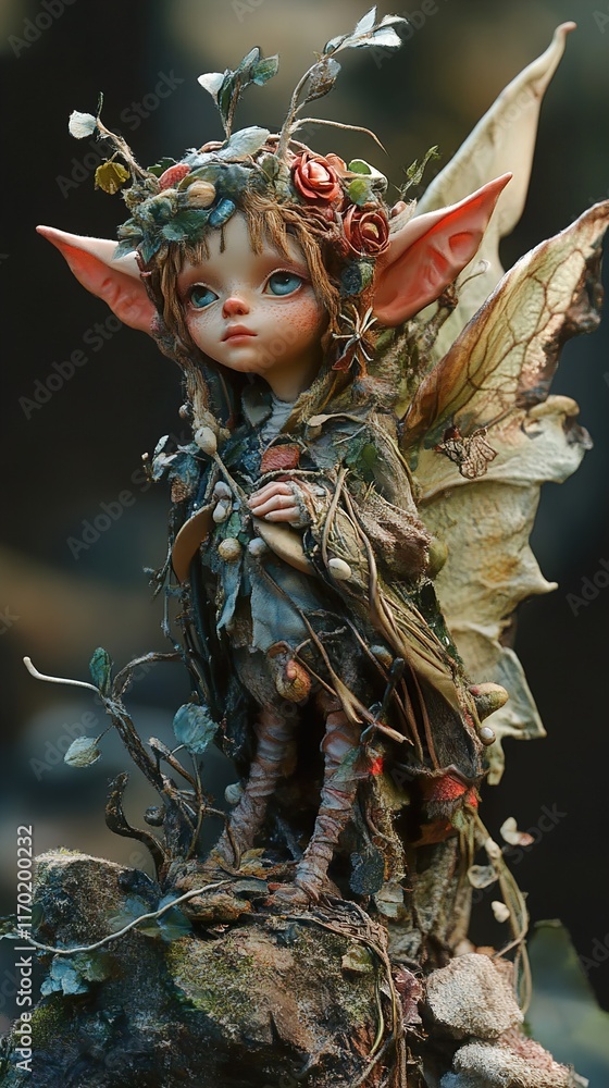 Fototapeta premium Enchanted Forest Fairy: A Whimsical Fantasy Sculpture