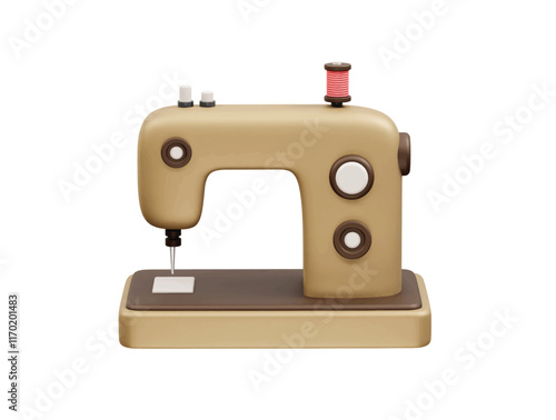 3D Sewing Machine Icon Illustration Rendering vector