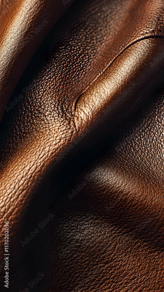 Rich Brown Leather Texture: Close Up View Rich Brown Leather Texture: Close Up View
