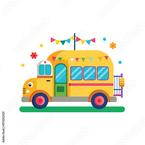 Cartoon transportation vehicle characters vector. Flat design transport vehicles illustration