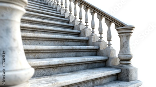 A well-maintained outdoor stairway with ornate metal railing.