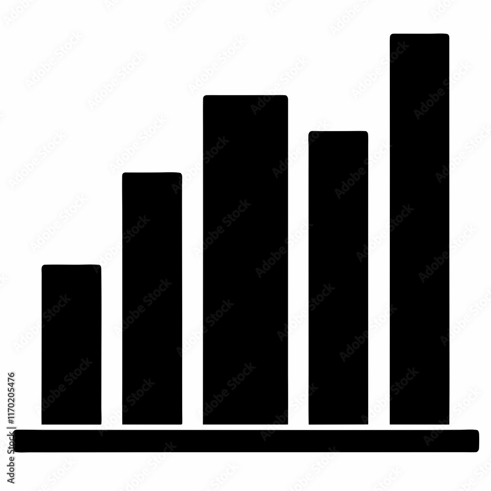 Bar Chart Silhouette Vector Art Bar Chart Silhouette Vector Art
