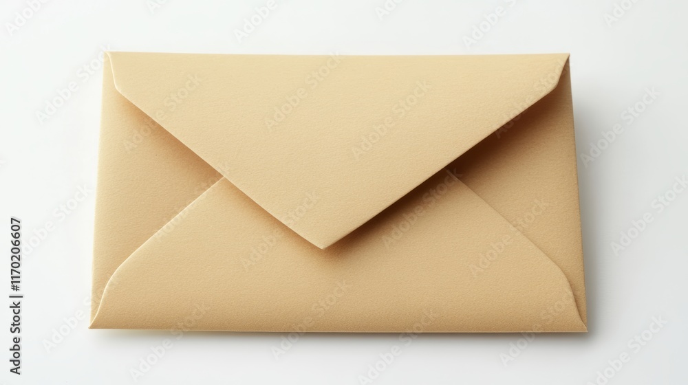 Pin envelope with paper card on white background Pin envelope with paper card on white background