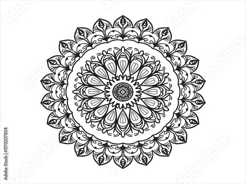 Pencilengraved mandala vector design