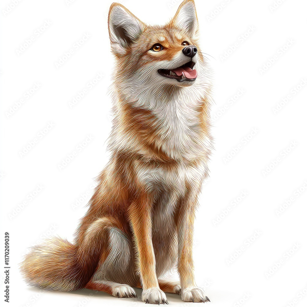 Obraz premium Cartoon jackal isolated on white background
