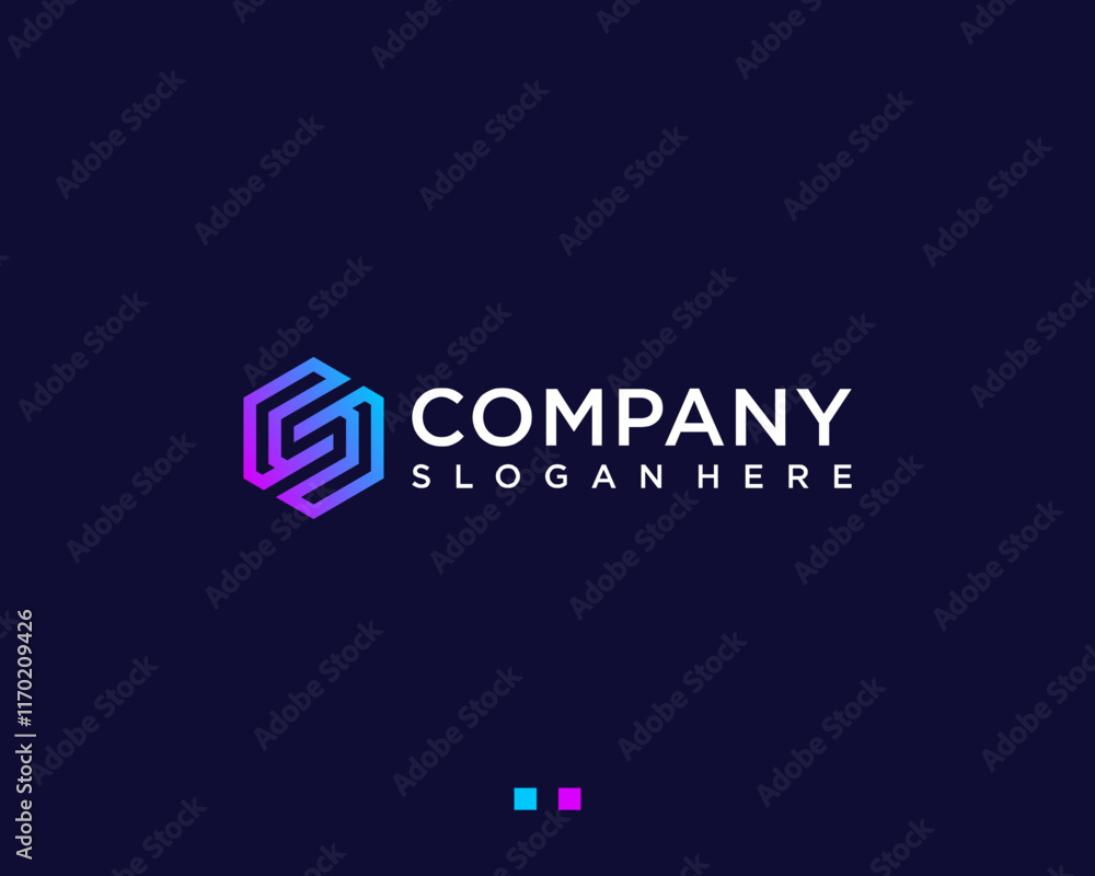 Hexagon S letter technology logo Hexagon S letter technology logo