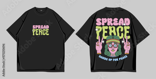 Design t shirt oversize spread peace