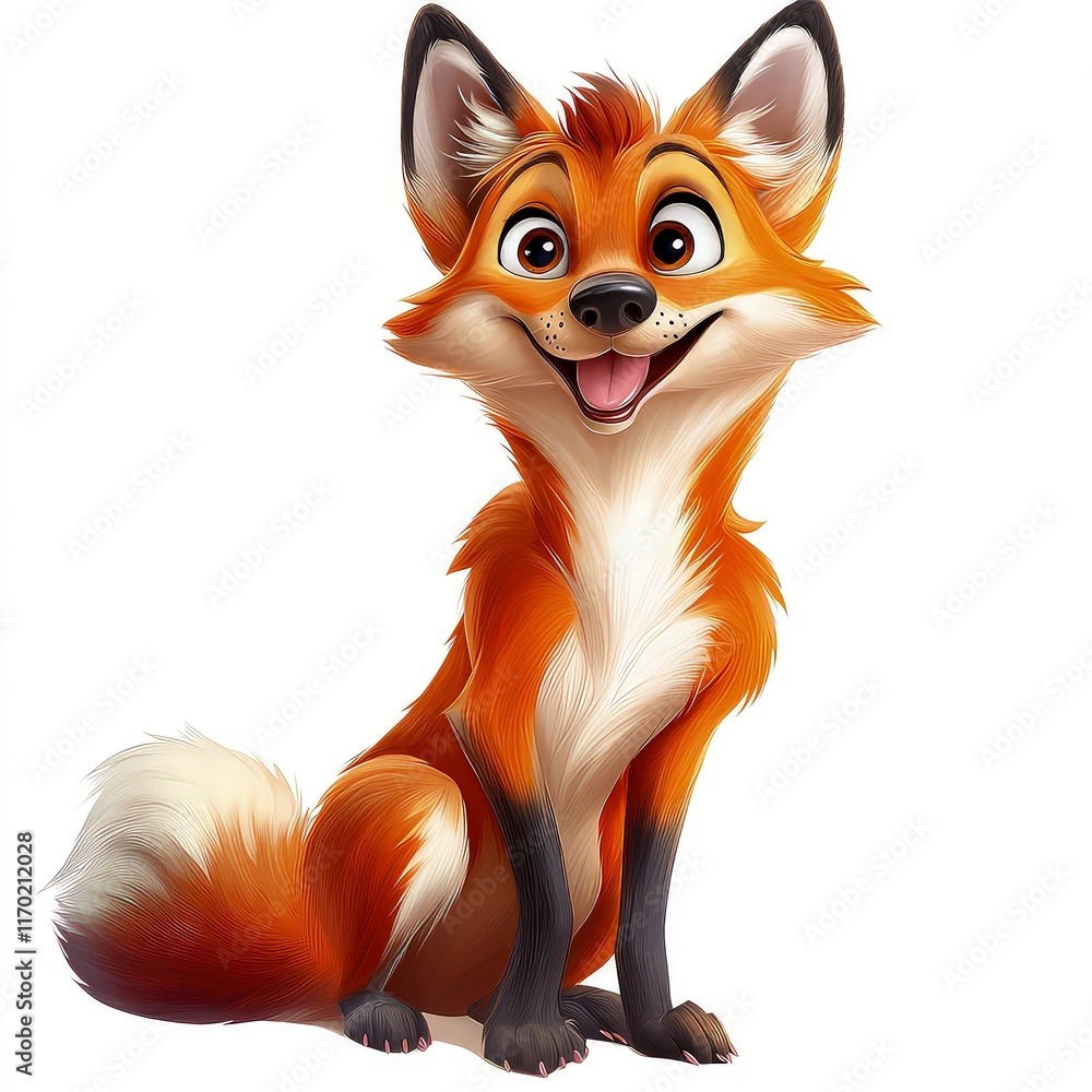 Fototapeta premium Cartoon jackal isolated on white background