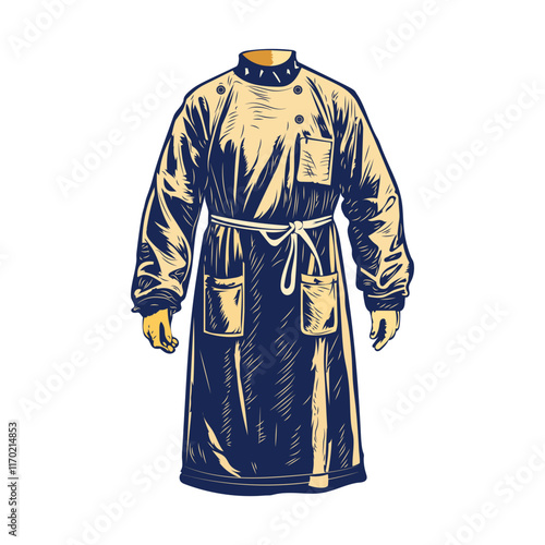A vintage illustration of a surgical gown