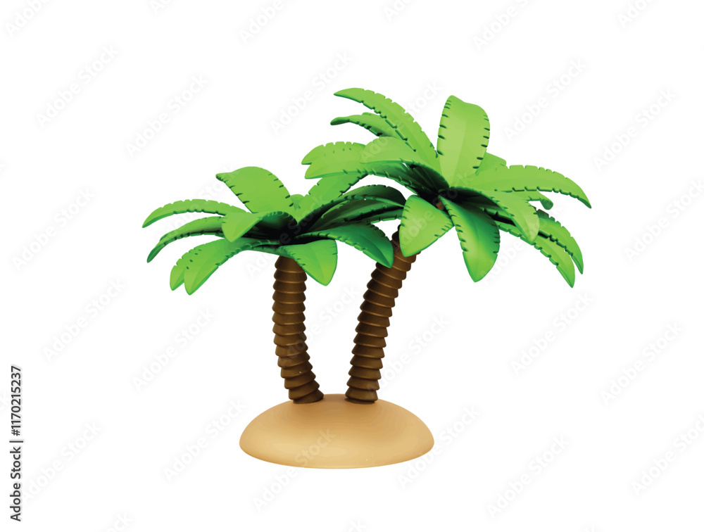 Obraz premium palm tree icon 3d rendering illustration. 