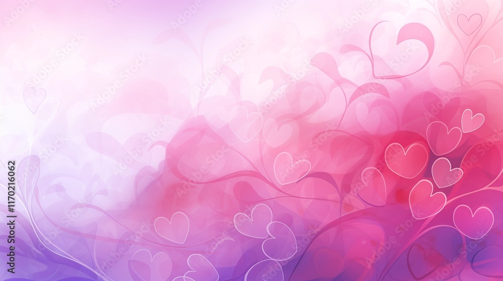 Abstract gradient background with fainted heart shapes. Abstract gradient background with fainted heart shapes.