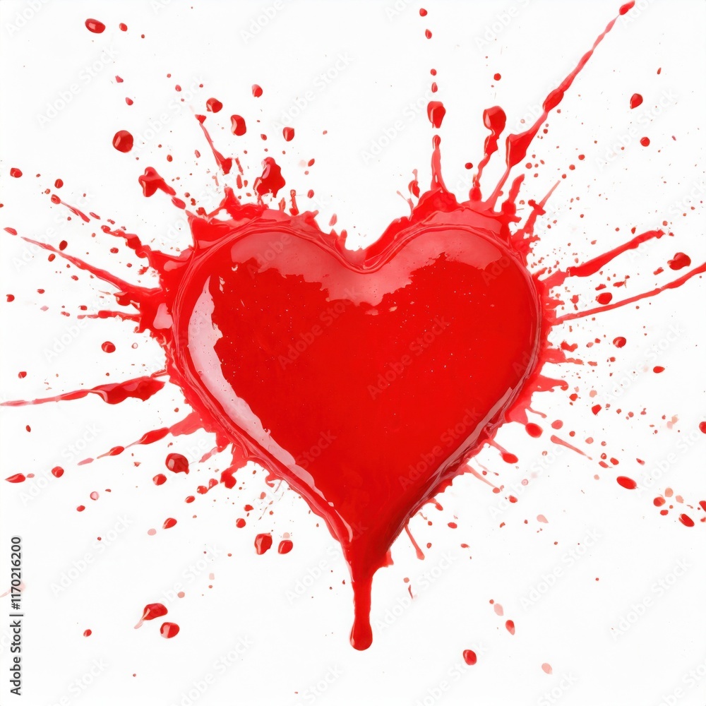 Red Heart Splashes: A Valentine's Day Abstract Red Heart Splashes: A Valentine's Day Abstract