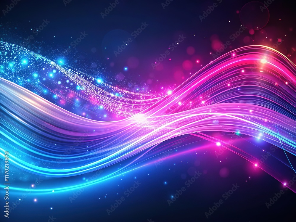 Obraz premium Futuristic Neon Wave Data Flow Wallpaper