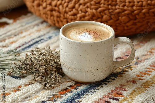 Cozy morning with a warm beverage. Perfect for relaxation and enjoying a quiet moment.