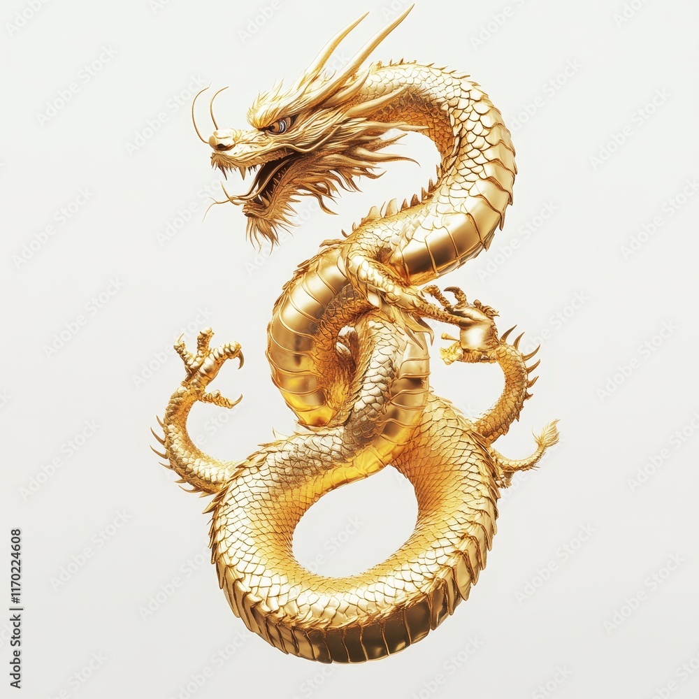 Obraz premium Shining Golden Dragon Design
