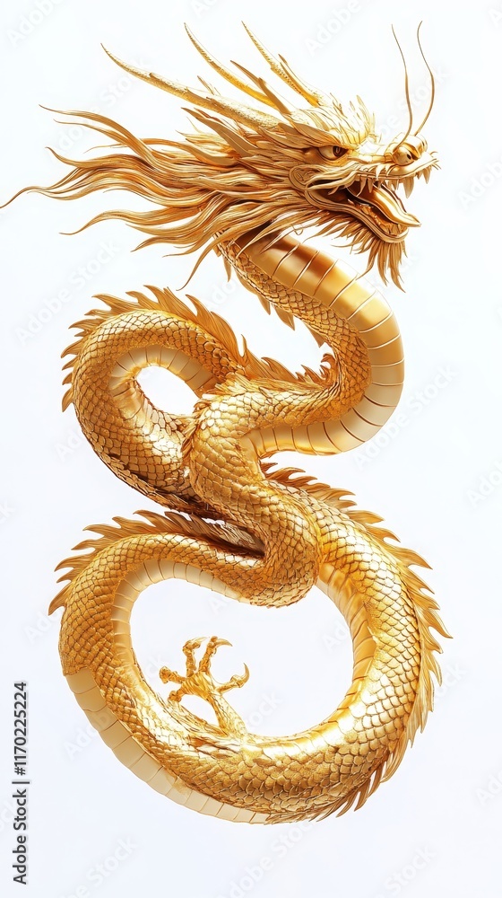 Obraz premium Shining Golden Dragon Design