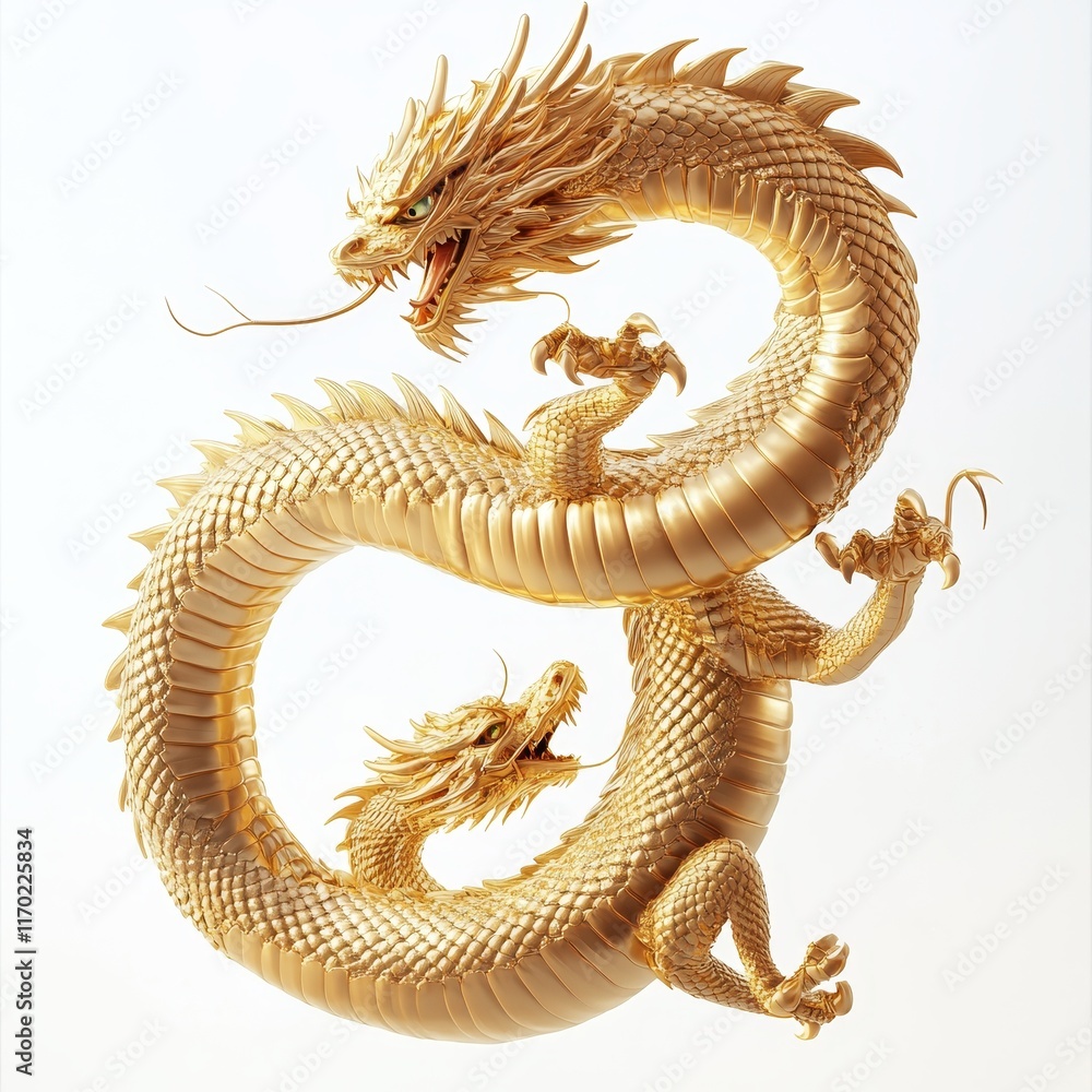 Obraz premium Mythical Golden Dragon Image