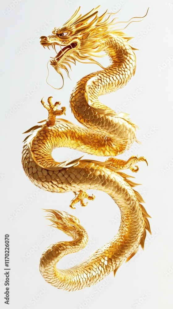 Obraz premium Mythical Golden Dragon Image
