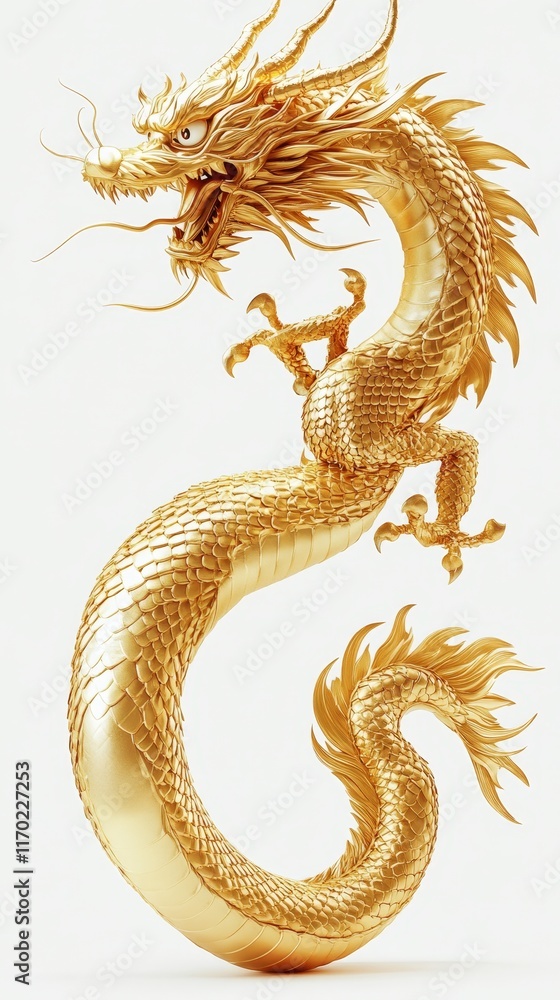 Obraz premium Golden Dragon Illustration