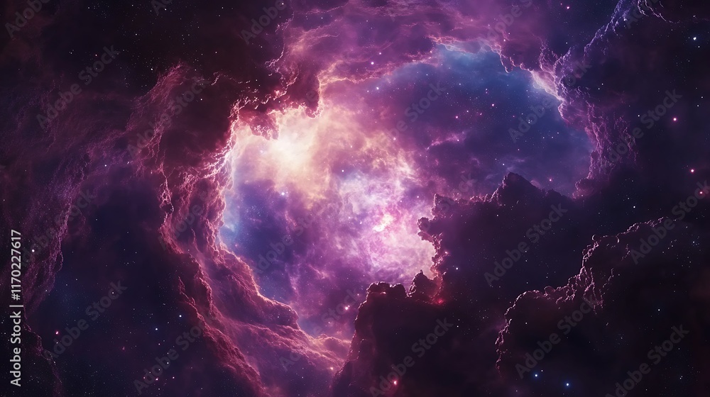 Fototapeta premium Cosmic Nebula Cloud Formation In Deep Space