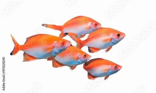 Gold fish Isolation on the white background. photo