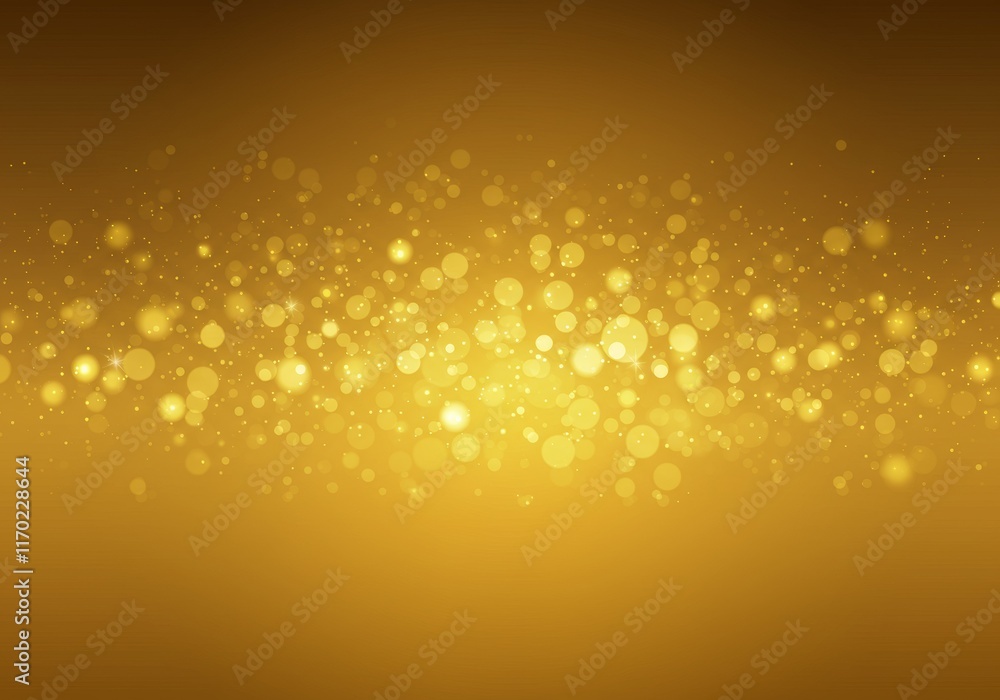 Obraz premium An abstract background with a gold gradient and scattered gold circles creating a warm bokeh effect