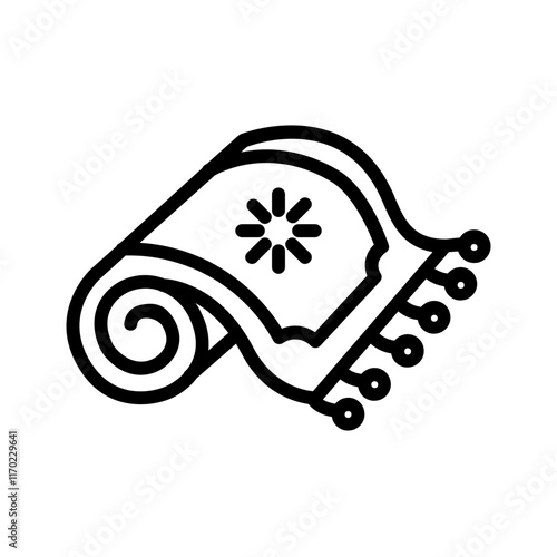 Vector black line icon for Rug