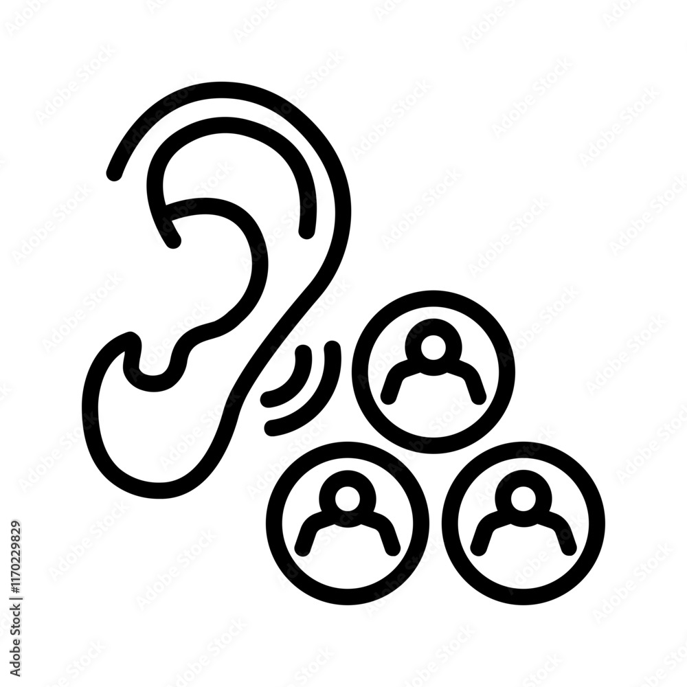 Vector black line icon for Audition Vector black line icon for Audition