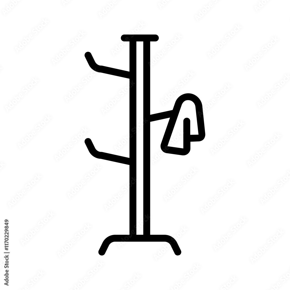 Vector black line icon for Coat hanger Vector black line icon for Coat hanger
