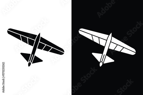 Solid Hang Glider Silhouette Vectors. Perfect for Sport, Adventure, and Gliding Projects