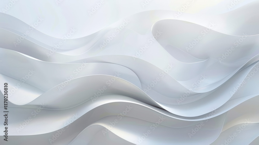 Futuristic abstract white geometric waves background, AI generated image Futuristic abstract white geometric waves background, AI generated image
