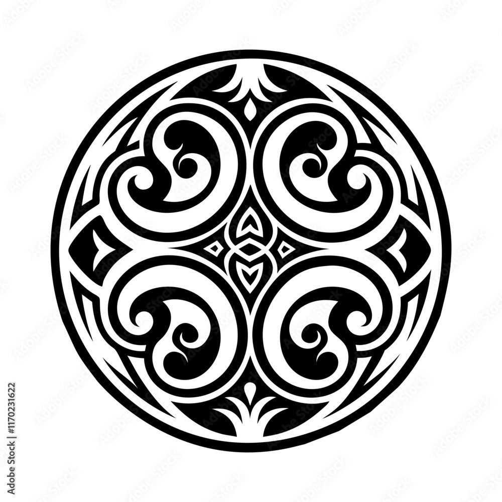 Koru pattern icon in glyph style Koru pattern icon in glyph style