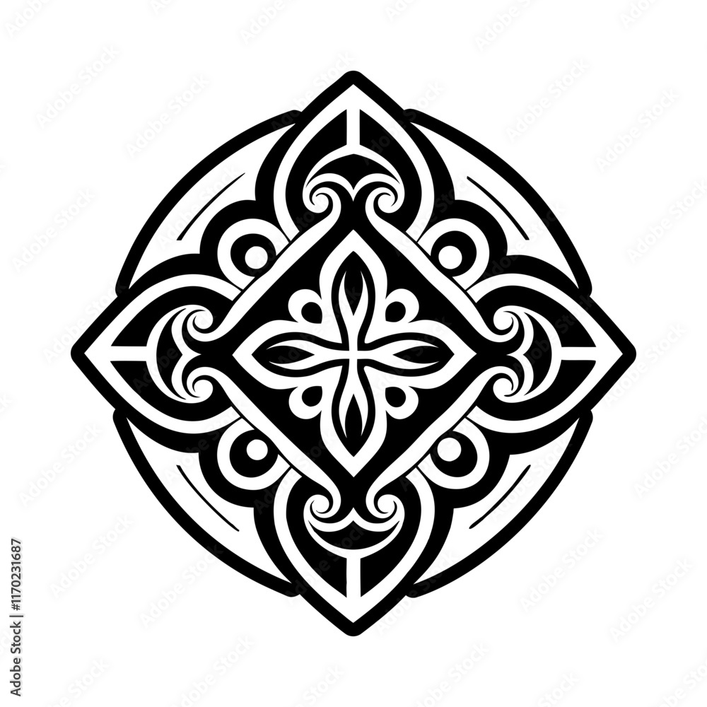 A filled style icon of maori artistic symbol A filled style icon of maori artistic symbol