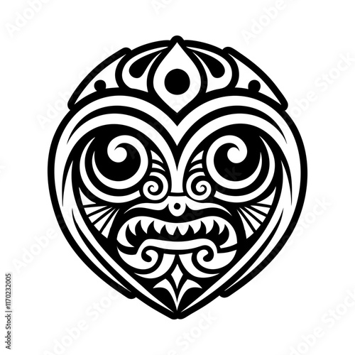 Maori mythology symbol icon in solid style
