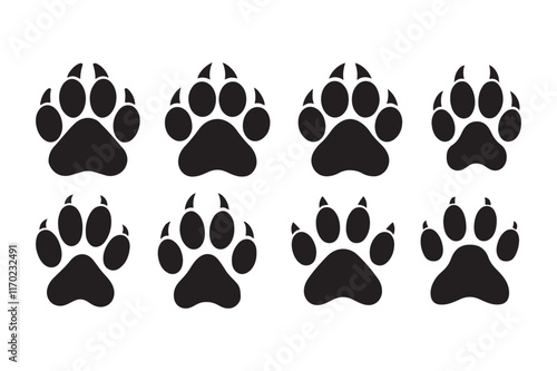Dog paw silhouette  Bundle , Dog paw silhouette  Vector